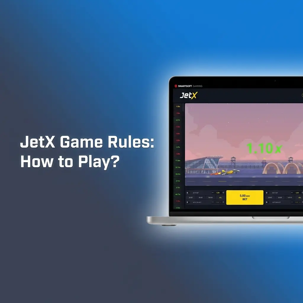 JetX game rules showing a jet ascending with climbing multiplier and cash out button for online betting