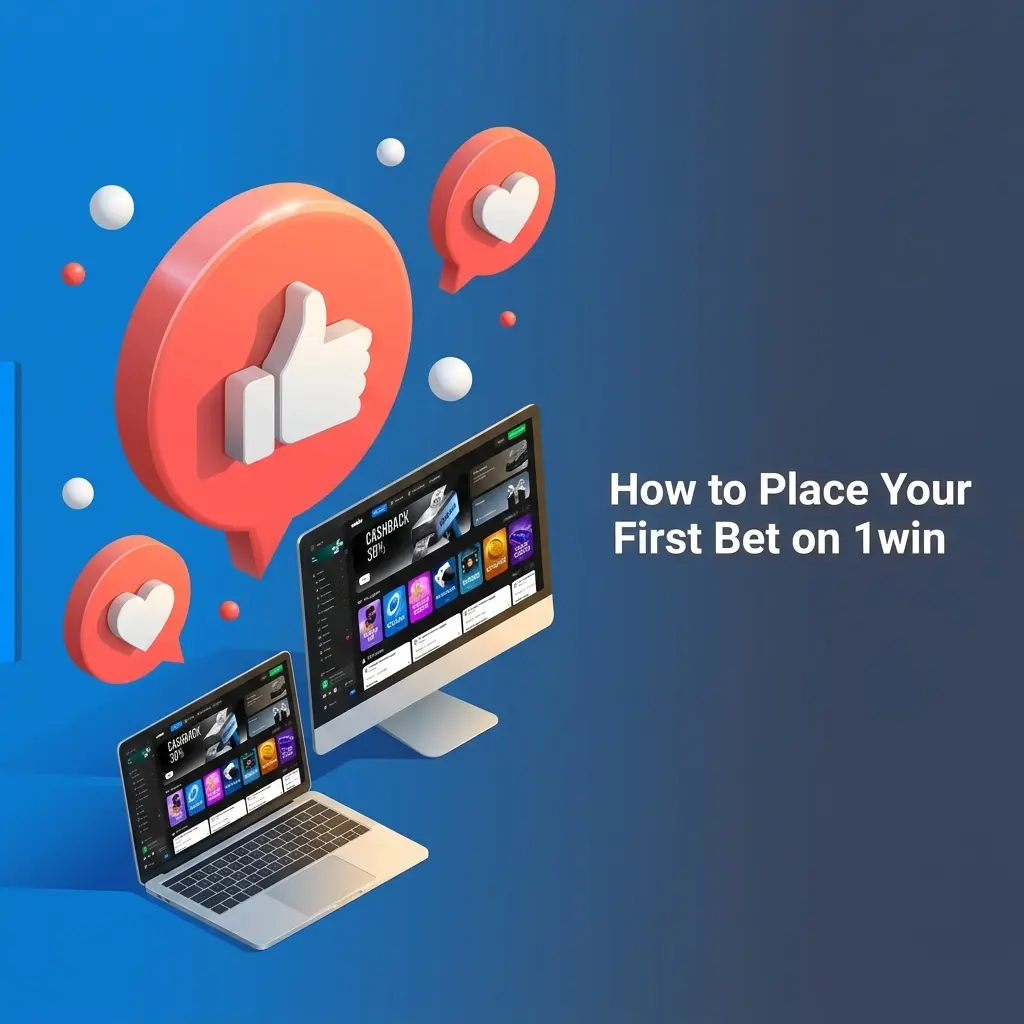Step-by-step guide showing how to place your first bet on 1win in 5 steps including sport selection and stake entry