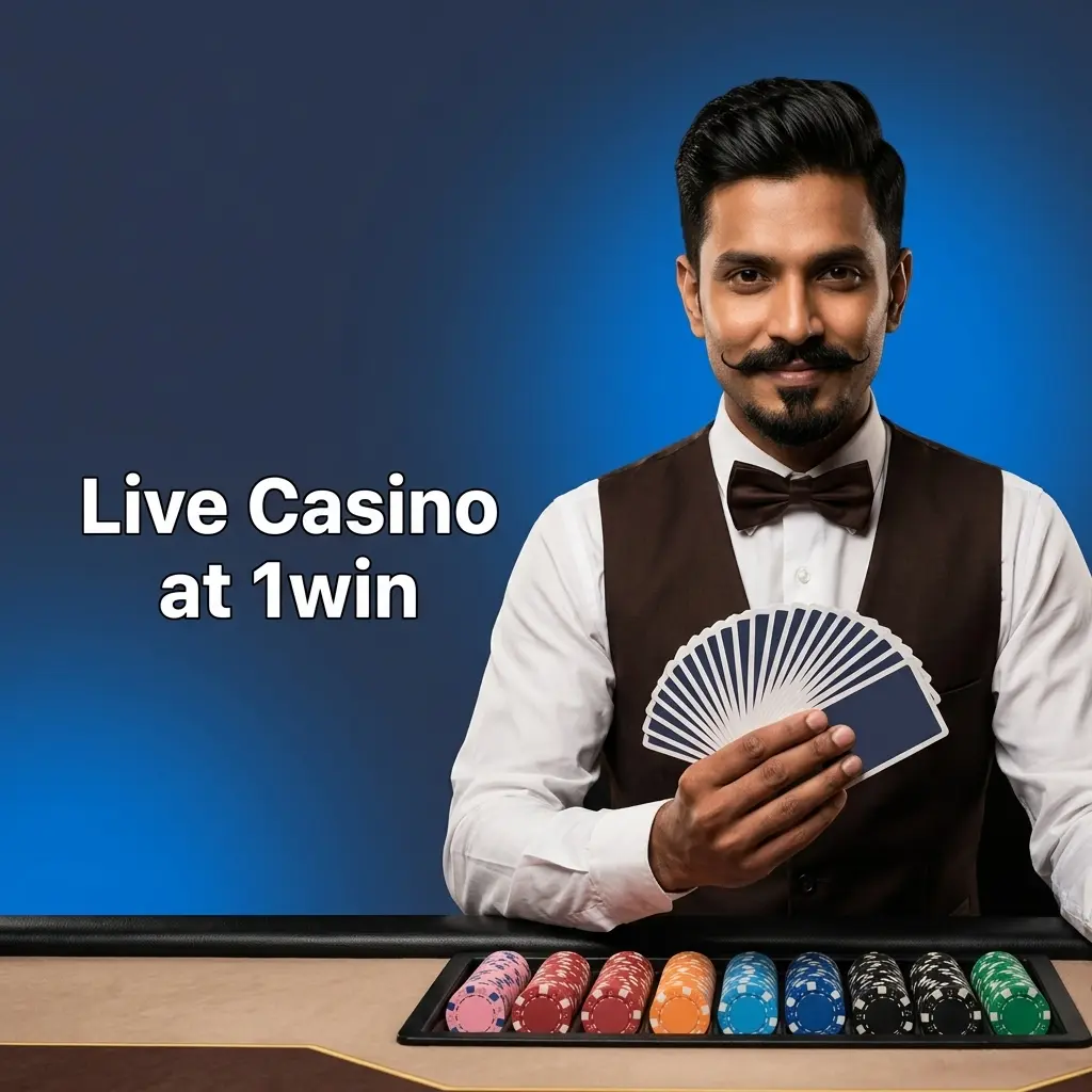 1win live casino with real dealers streaming HD table games including roulette, blackjack, baccarat, and Andar Bahar